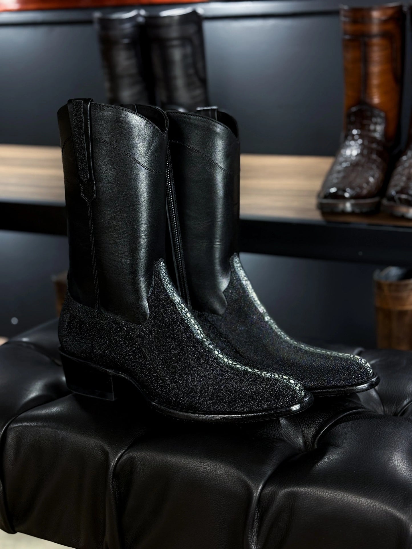 High Black Manitoba Queen Boots Ovals