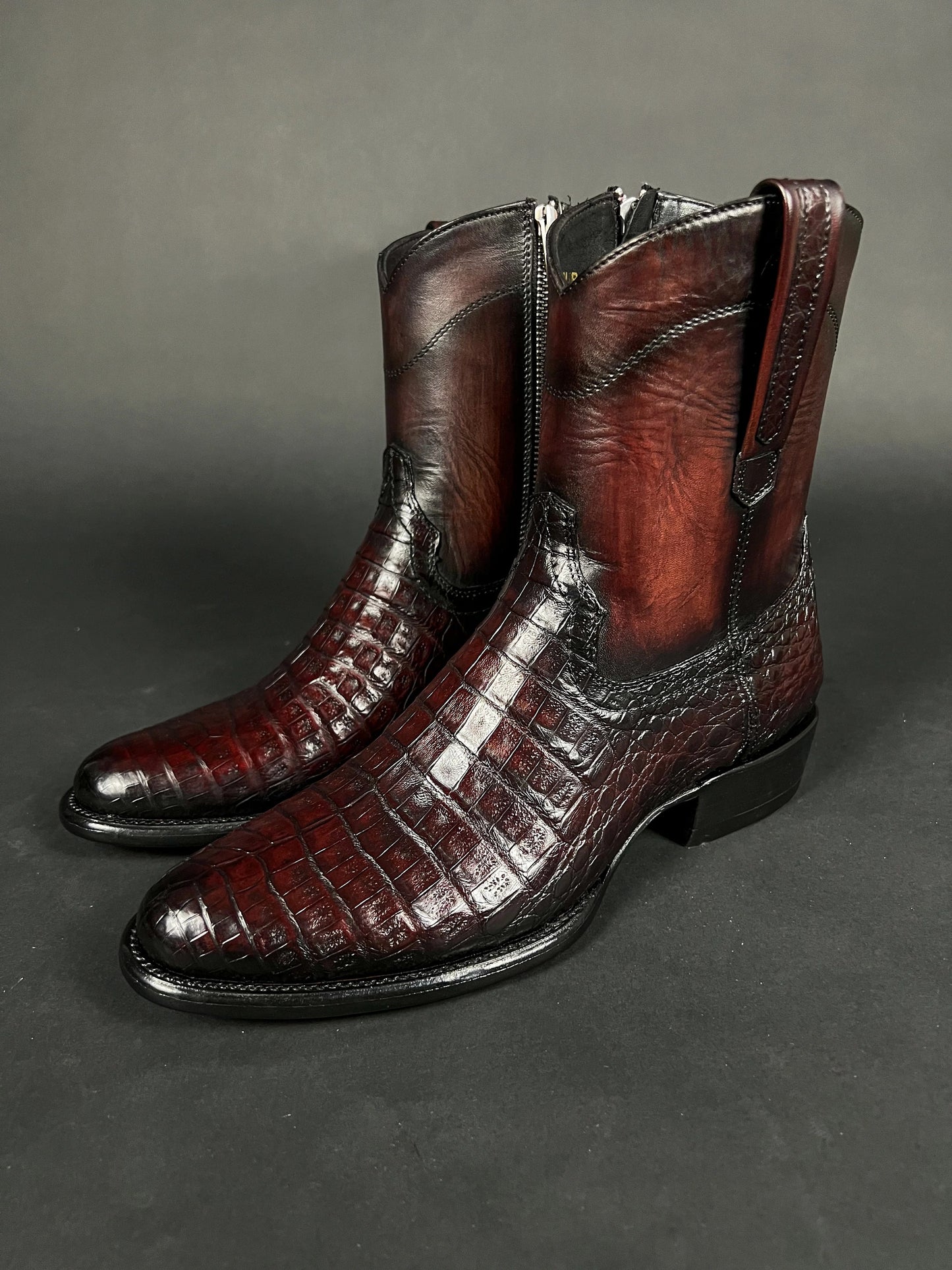 Emma Black Cherry Crocodile Fuscus Oval