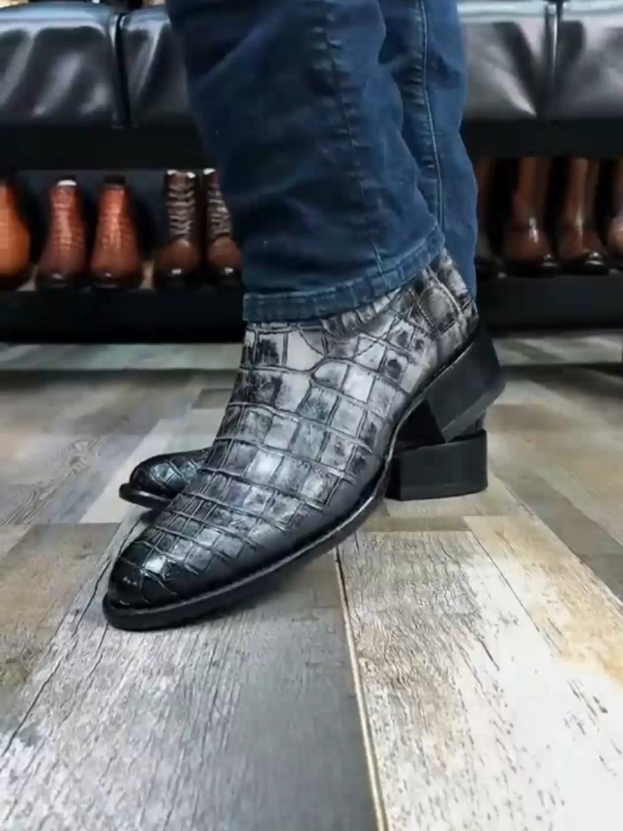 Emma Full Crocodile Boots Oval