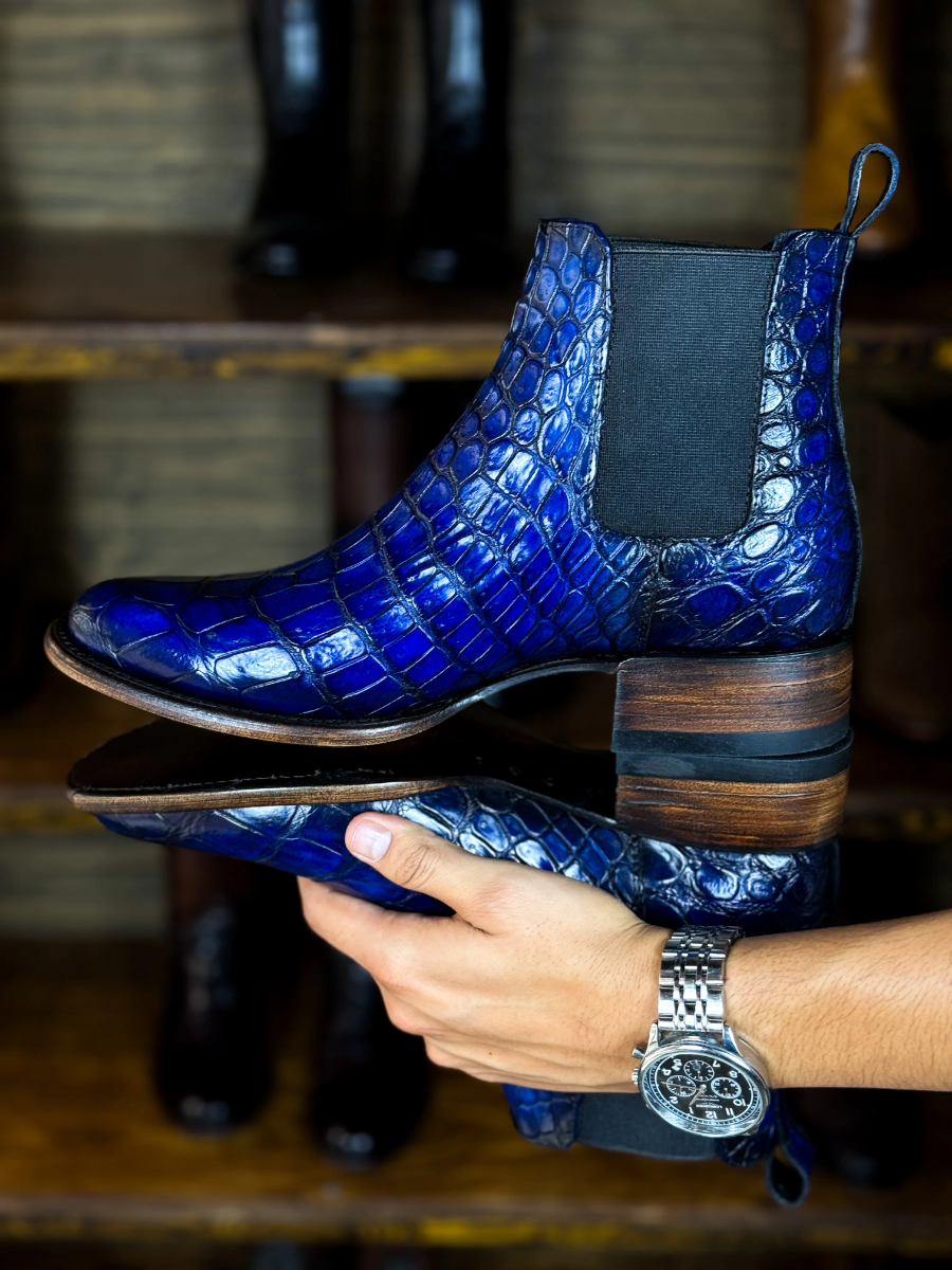 Chelsea Blue Crocodile Moreleti Ovals