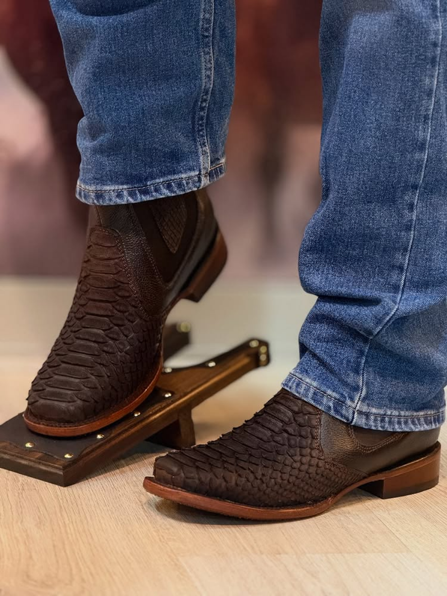 Tobacco Python Ankle Boots