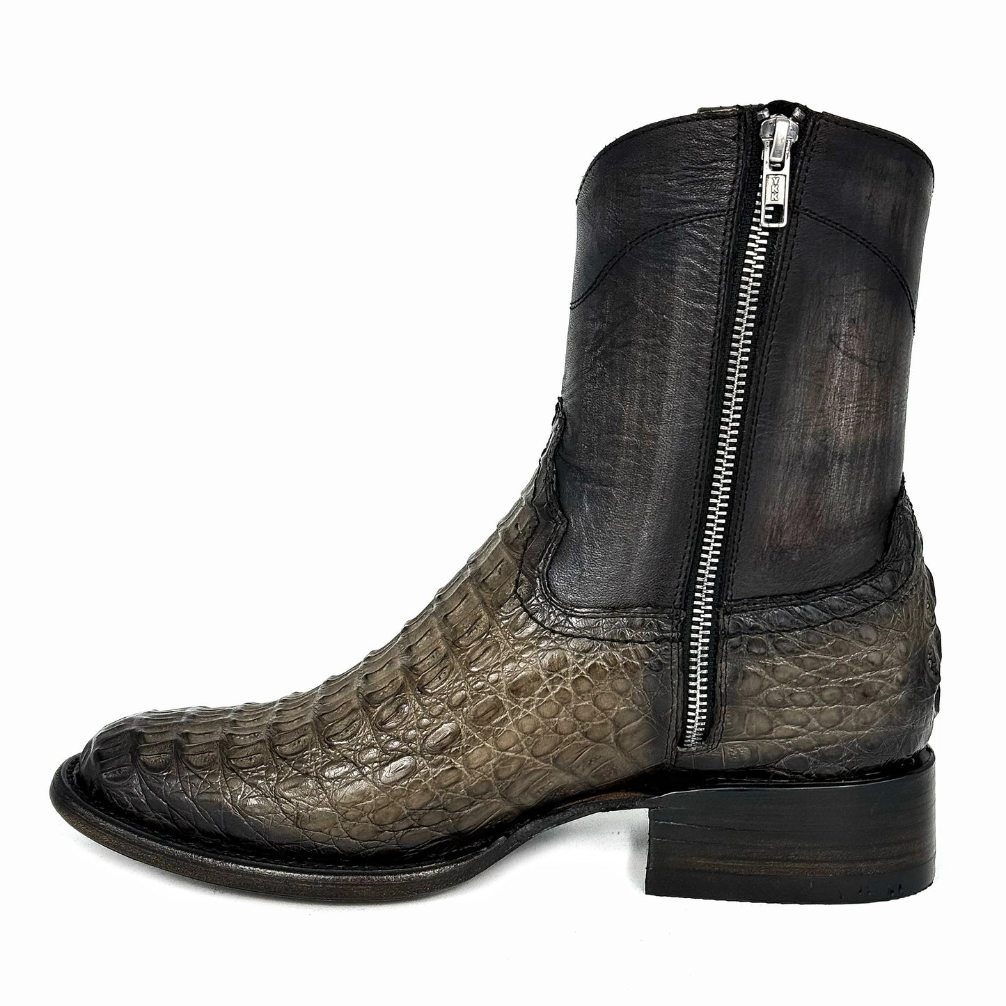 Gray Crocodile Boots Oval