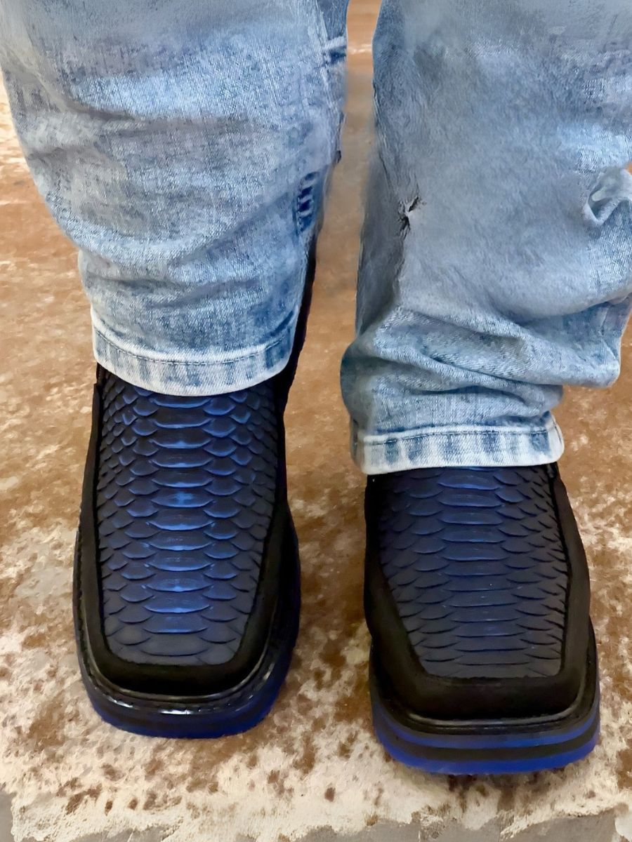 (⏰New Arrivals Promotion $15 OFF) Cowboy Boots With Blue Scales