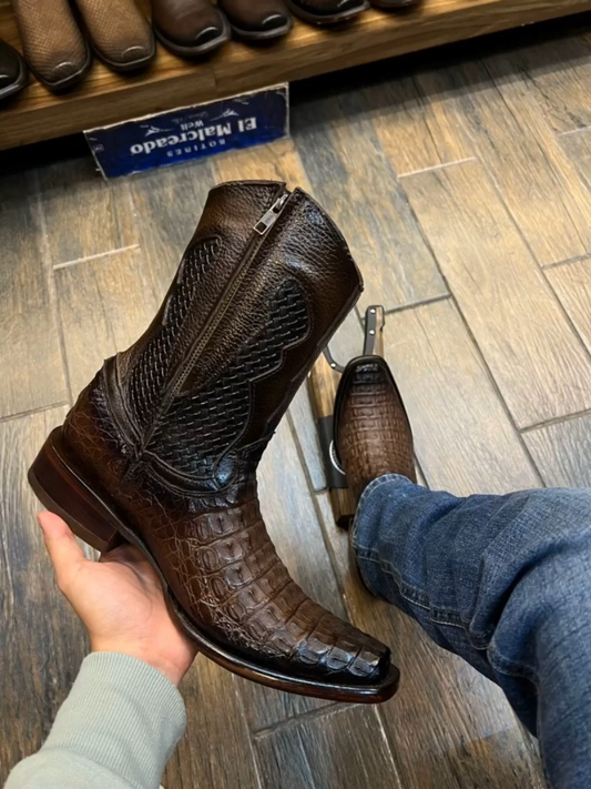 Men’s Caiman Belly Brown Dress Boot