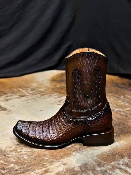 Men’s Caiman Belly Brown Dress Boot