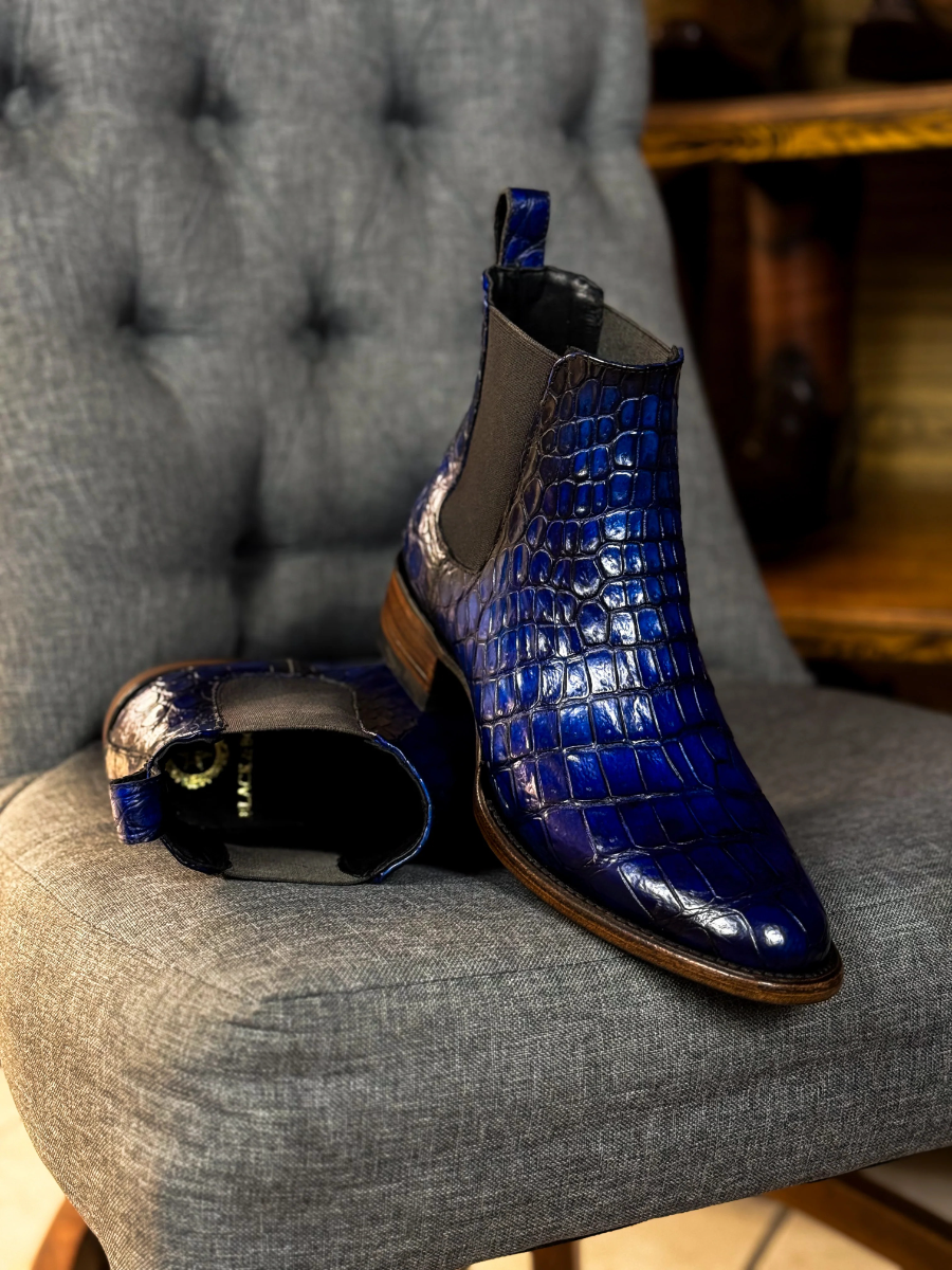 Chelsea Blue Crocodile Moreleti Ovals