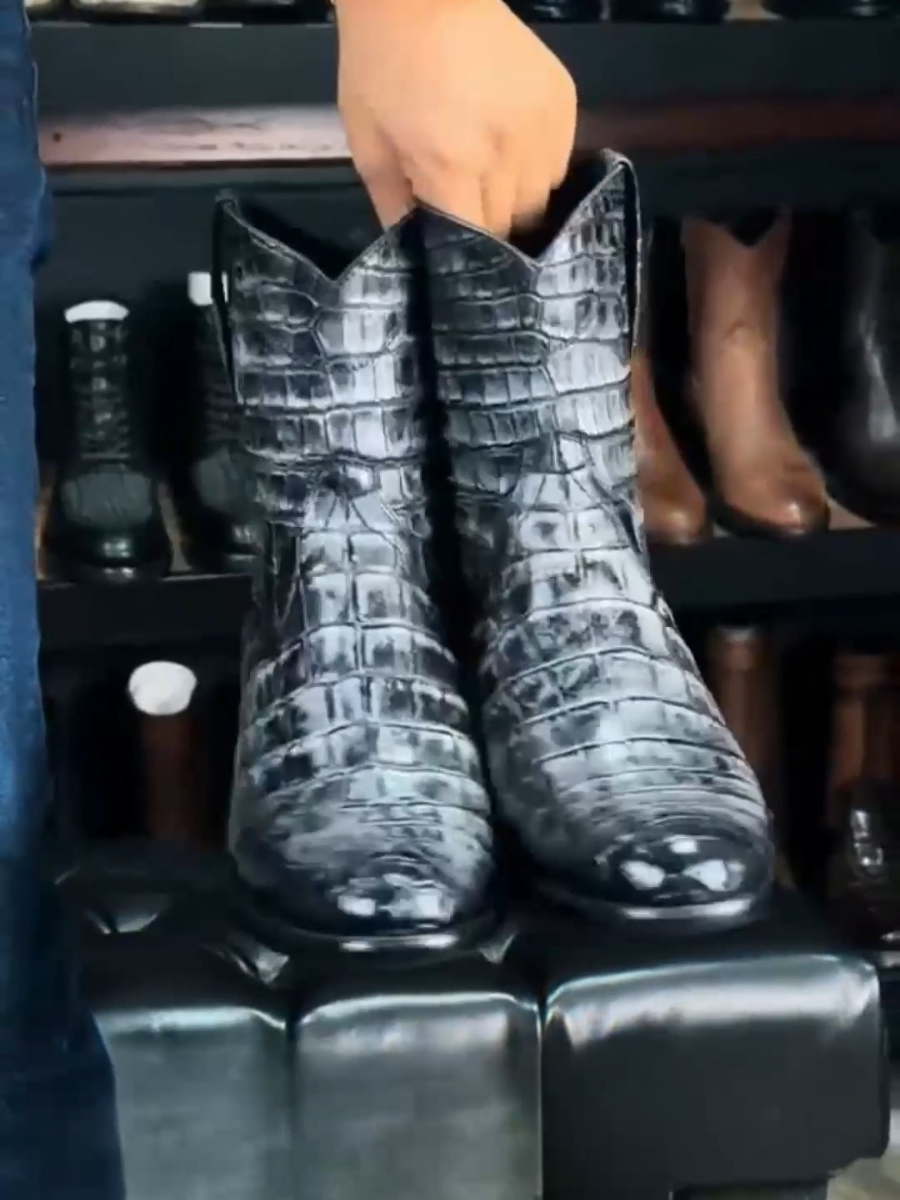 Emma Full Crocodile Boots Oval