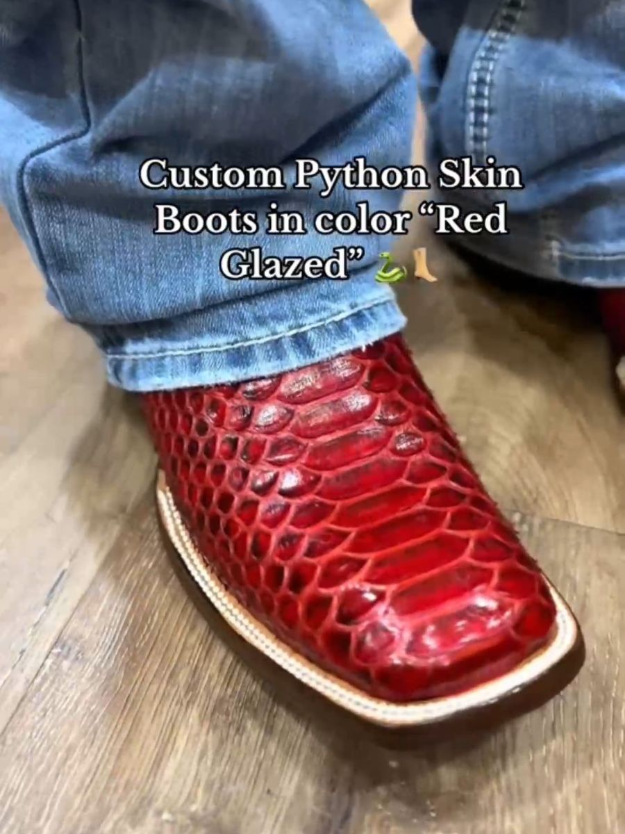 (⏰New Arrivals Promotion $15 OFF) Python Skin Print Boots In Color Red