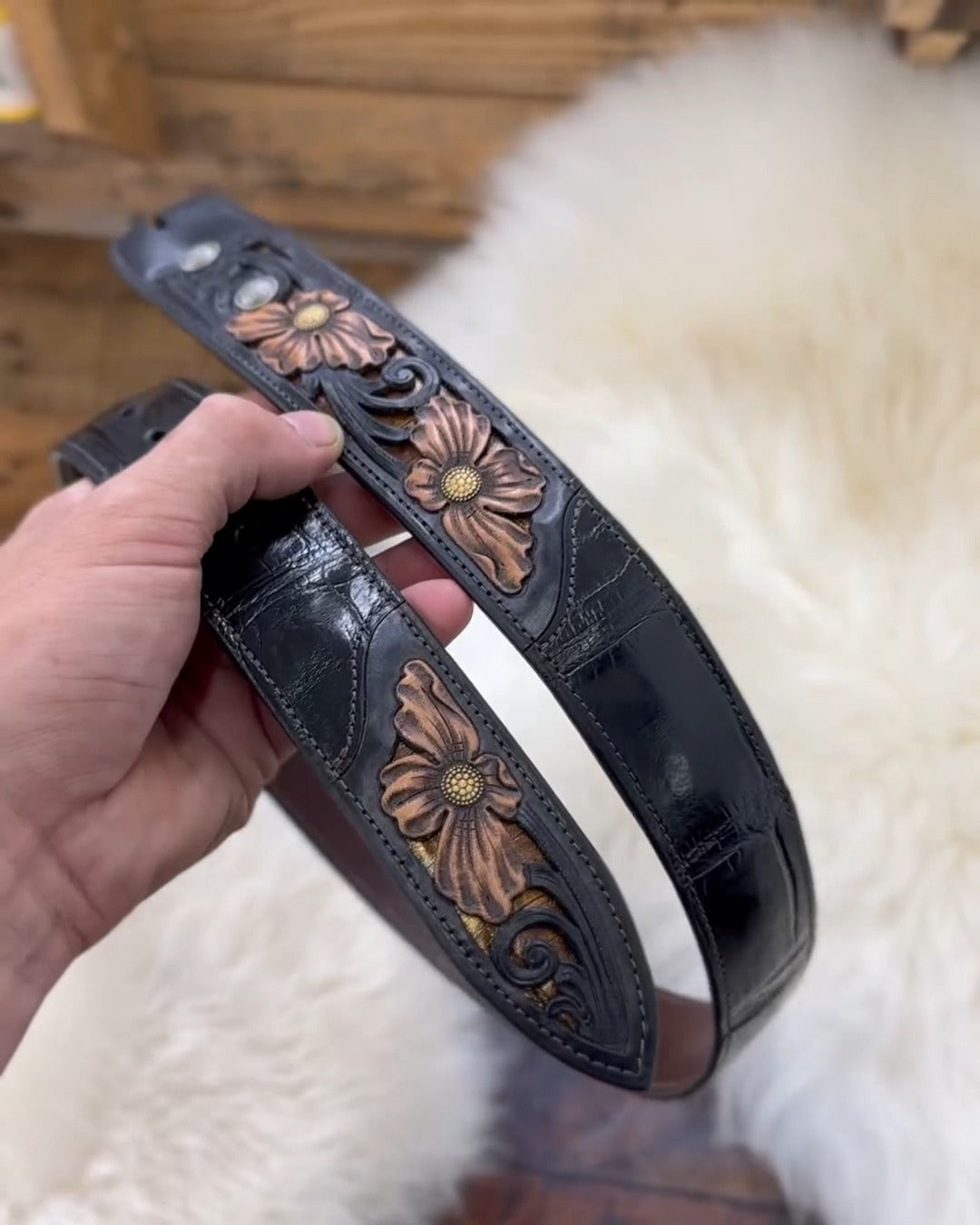 Handmade Crocodile Leather Belt