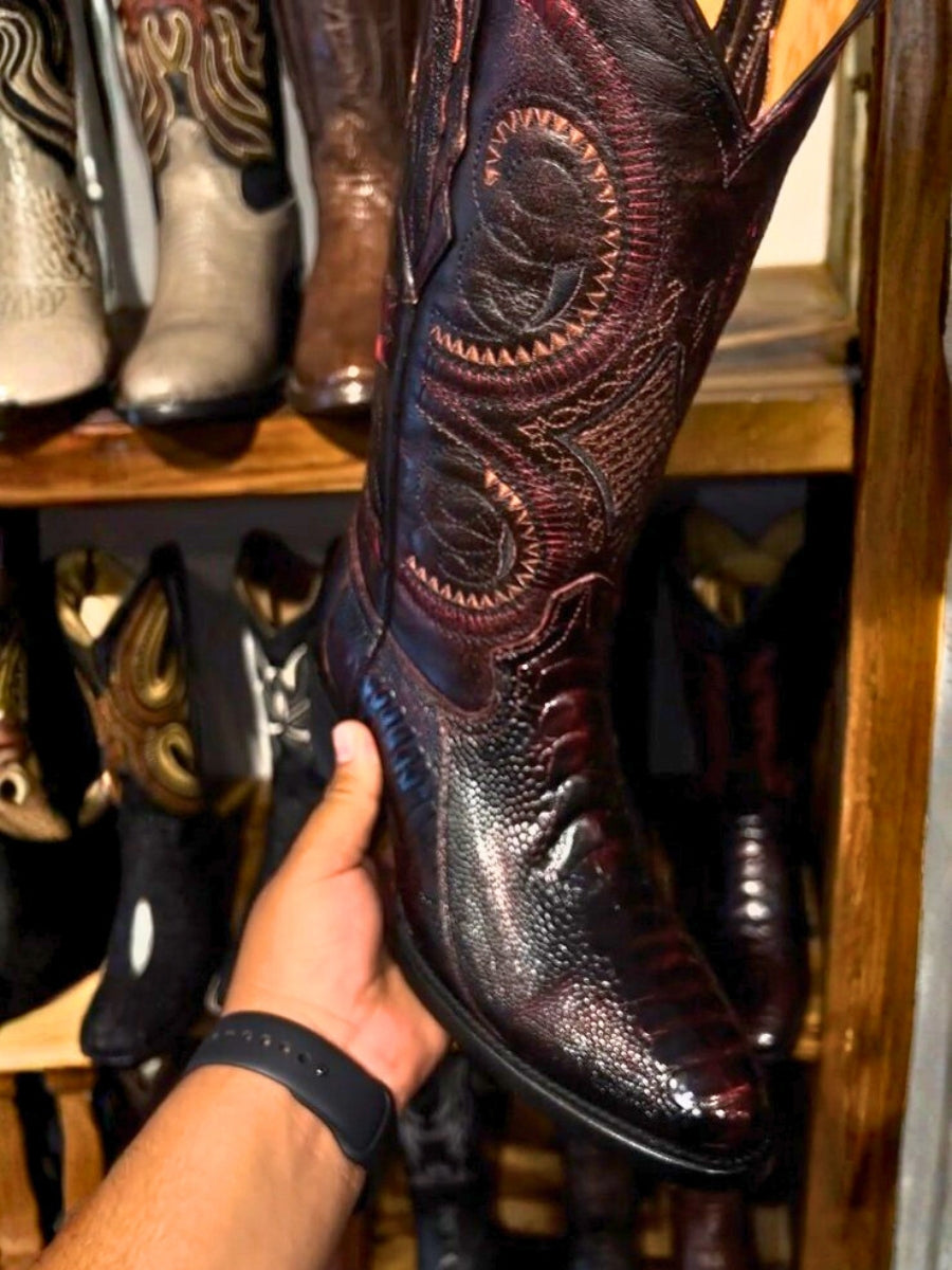 Men´s Exotic Boots Blackcherry Crocodile Oval