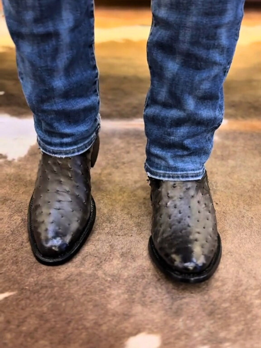 Men's Brown Ostrich Boots