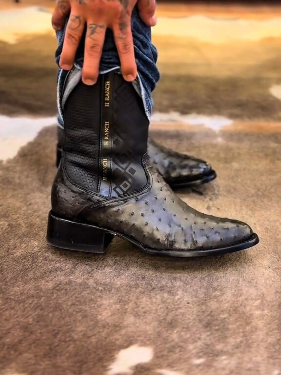 Men's Brown Ostrich Boots