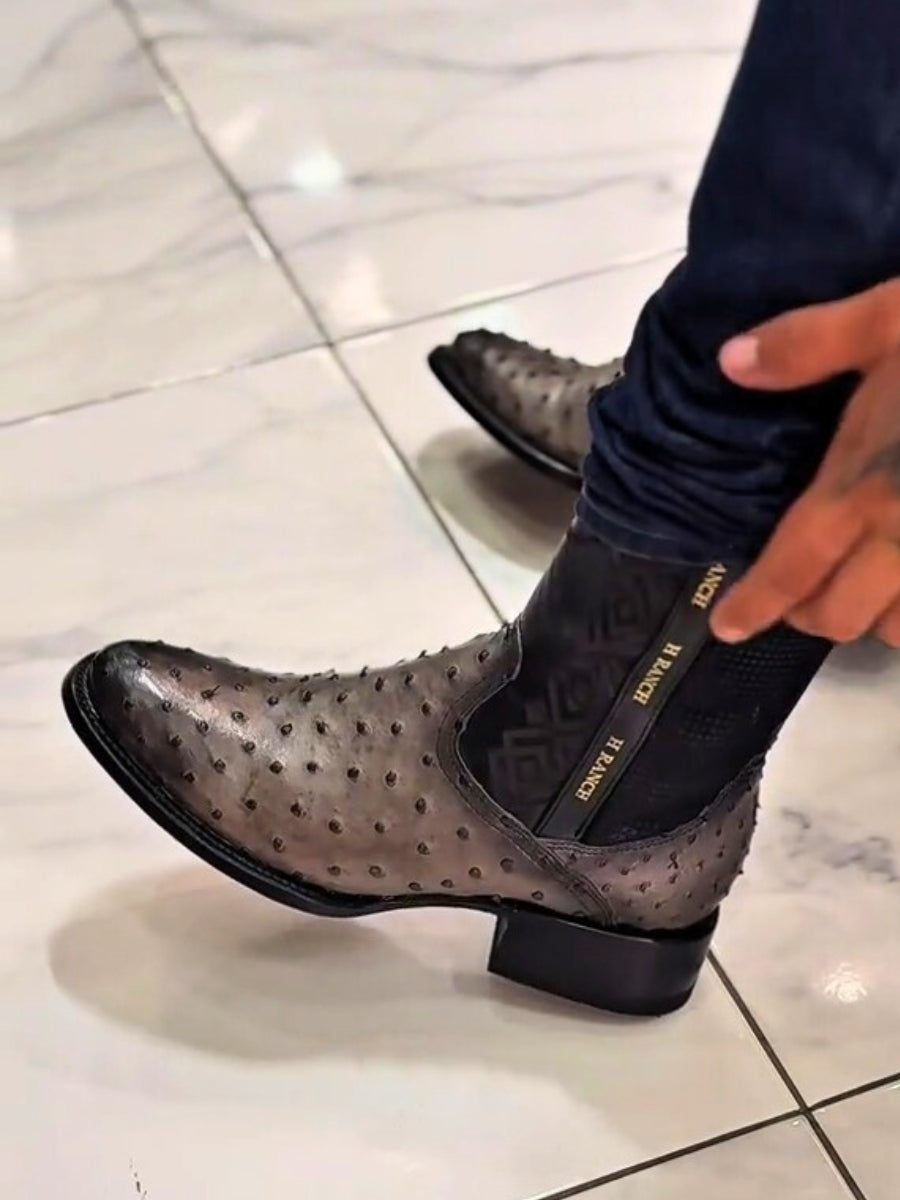 Men's Brown Ostrich Boots