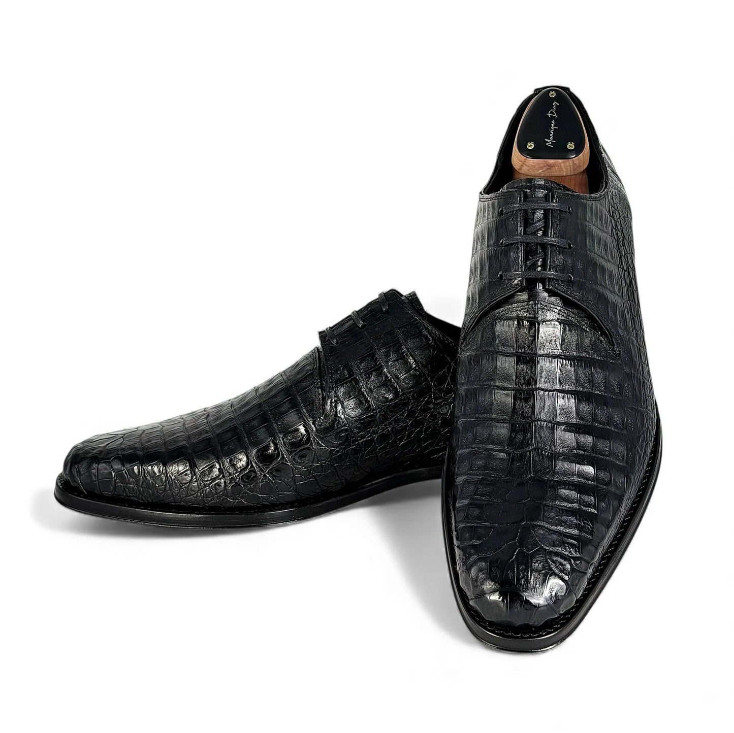 Handcrafted Black Crocodile Leather Men's Dress Shoes
