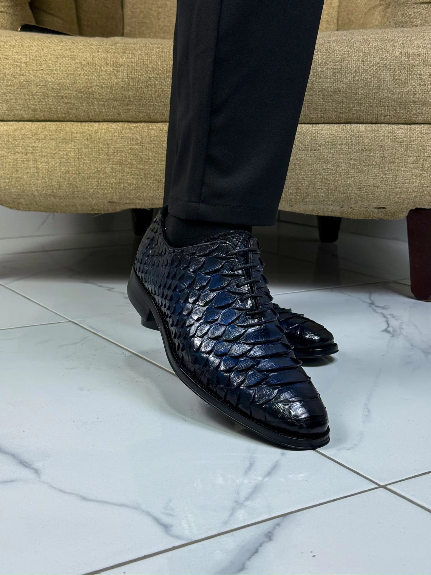 Hugo Wholecut Python Dress Shoes