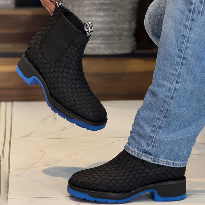 Men's Woven Chelsea Ankle Boots