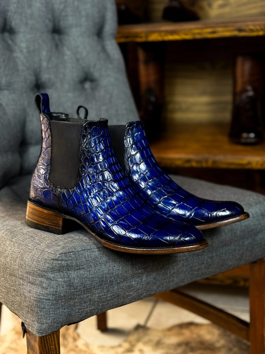 Chelsea Blue Crocodile Moreleti Ovals