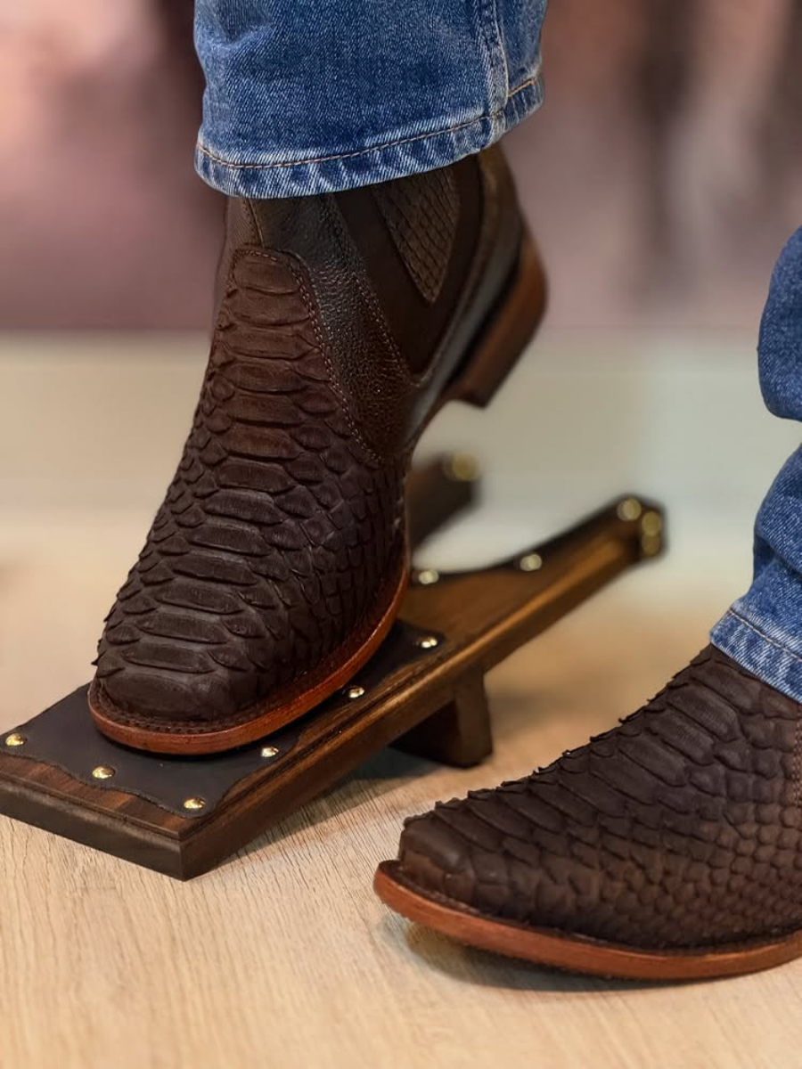 Tobacco Python Ankle Boots