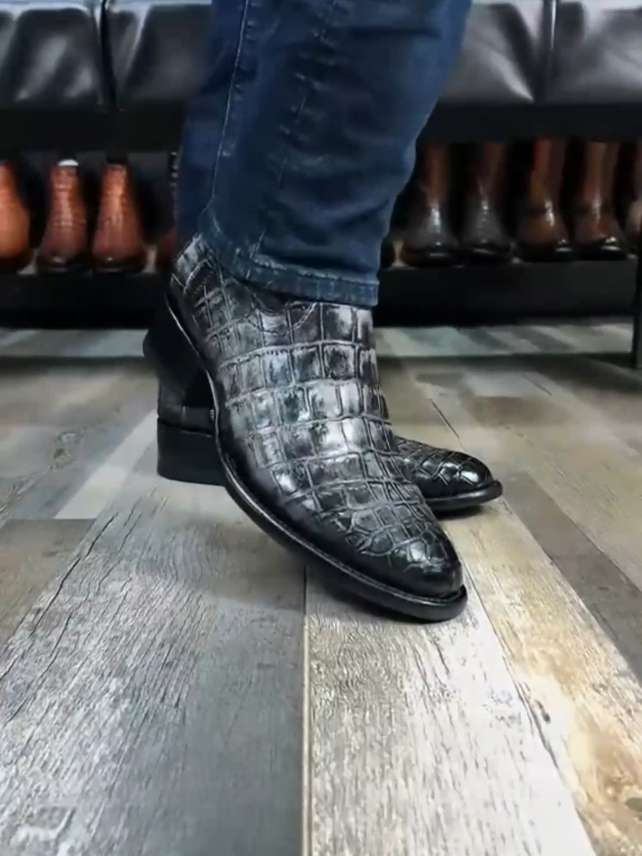 Emma Full Crocodile Boots Oval