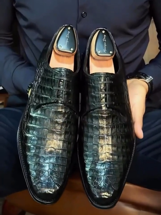 Handcrafted Crocodile Leather Men's Dress Shoes