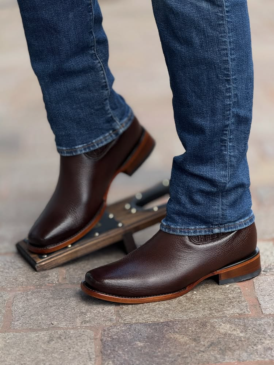 Brown Deerskin Ankle Boots