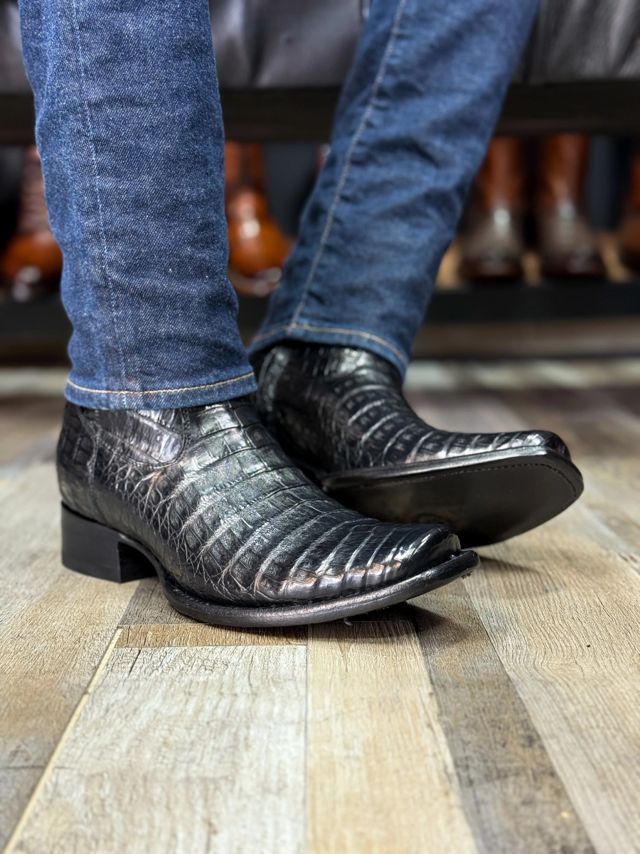 Christina Black Full Crocodile Boots Dubai