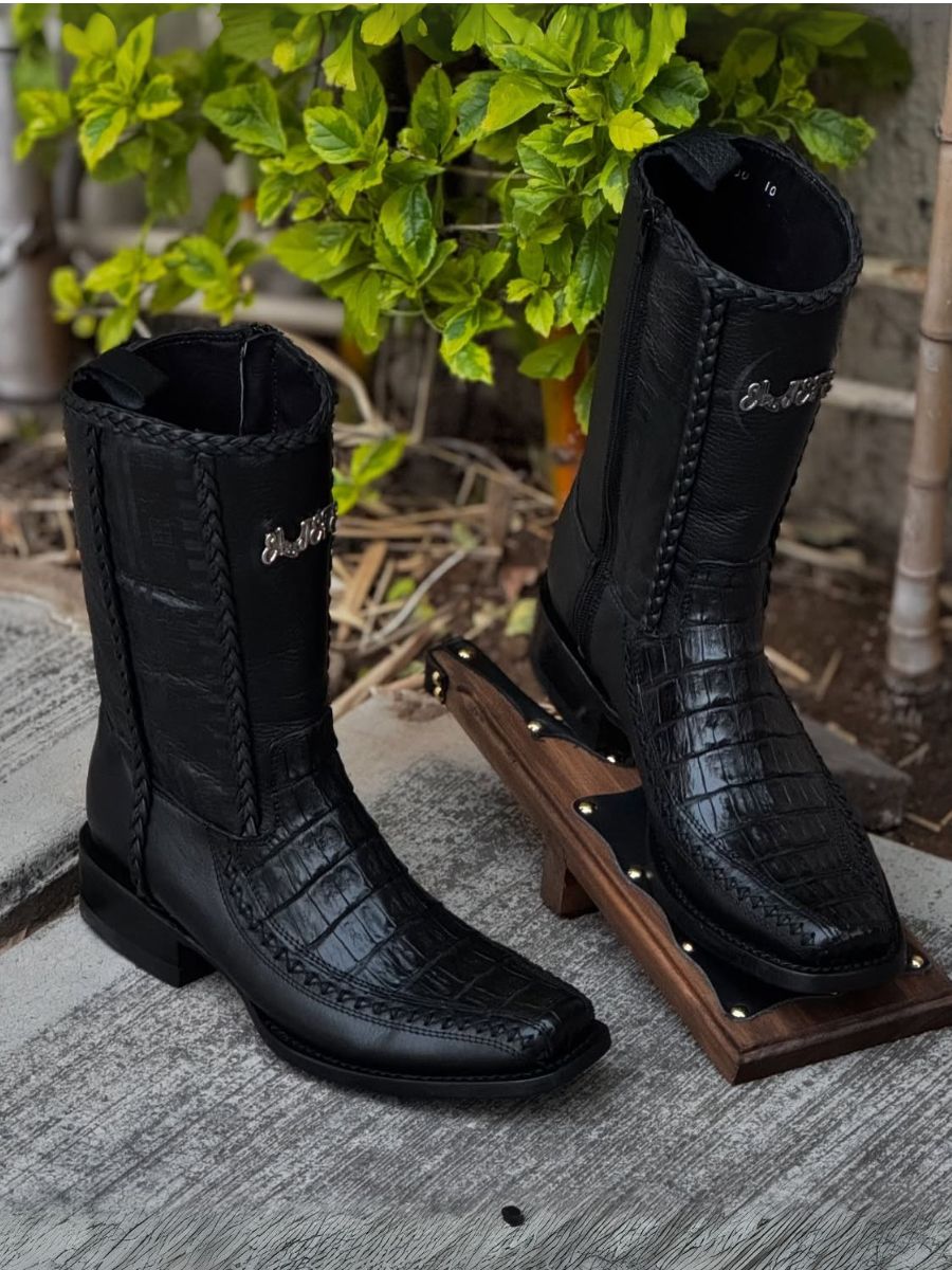 Brown Crocodile Leather Cowboy Boots