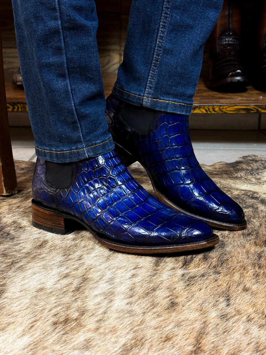Chelsea Blue Crocodile Moreleti Ovals