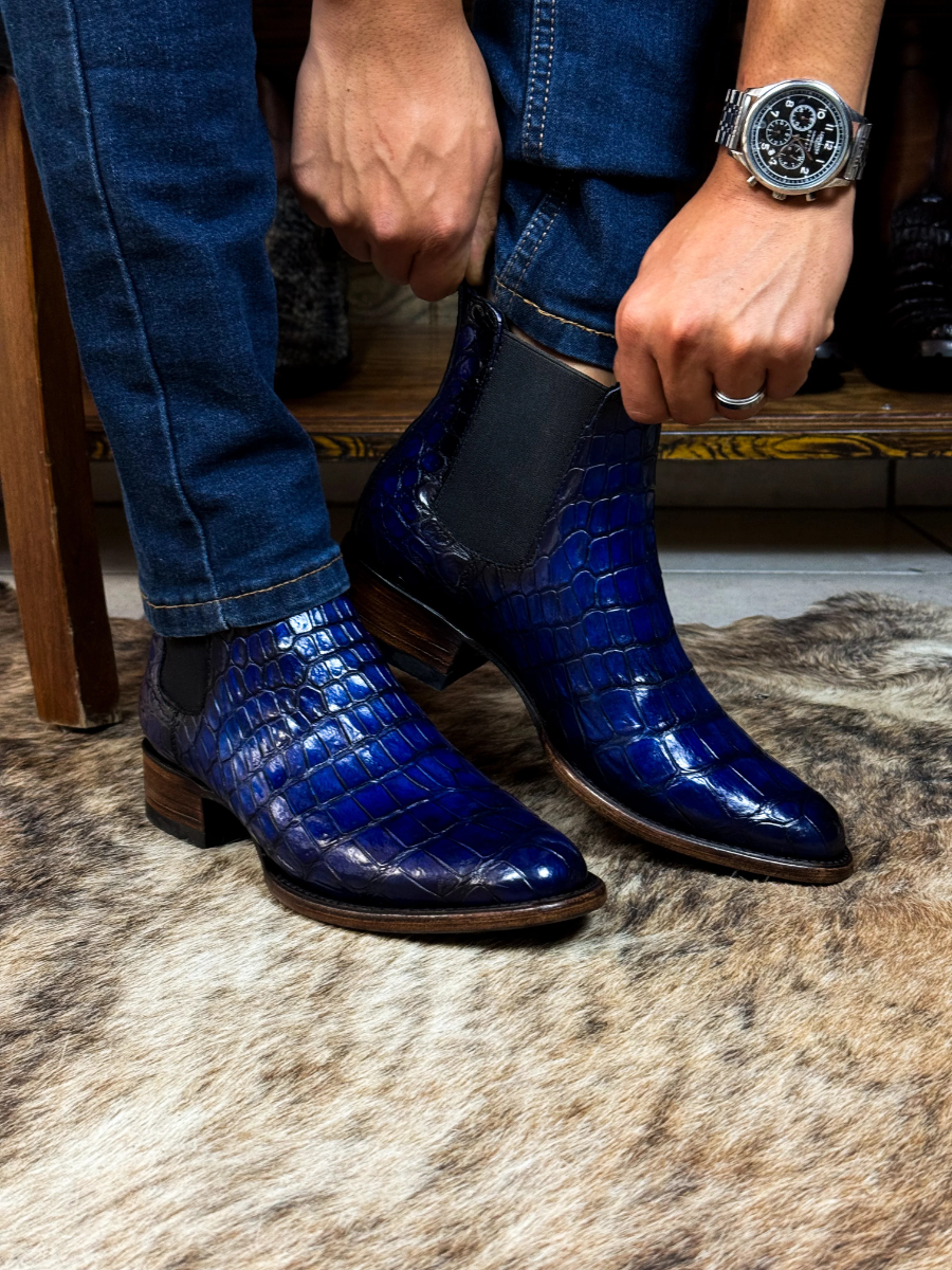 Chelsea Blue Crocodile Moreleti Ovals