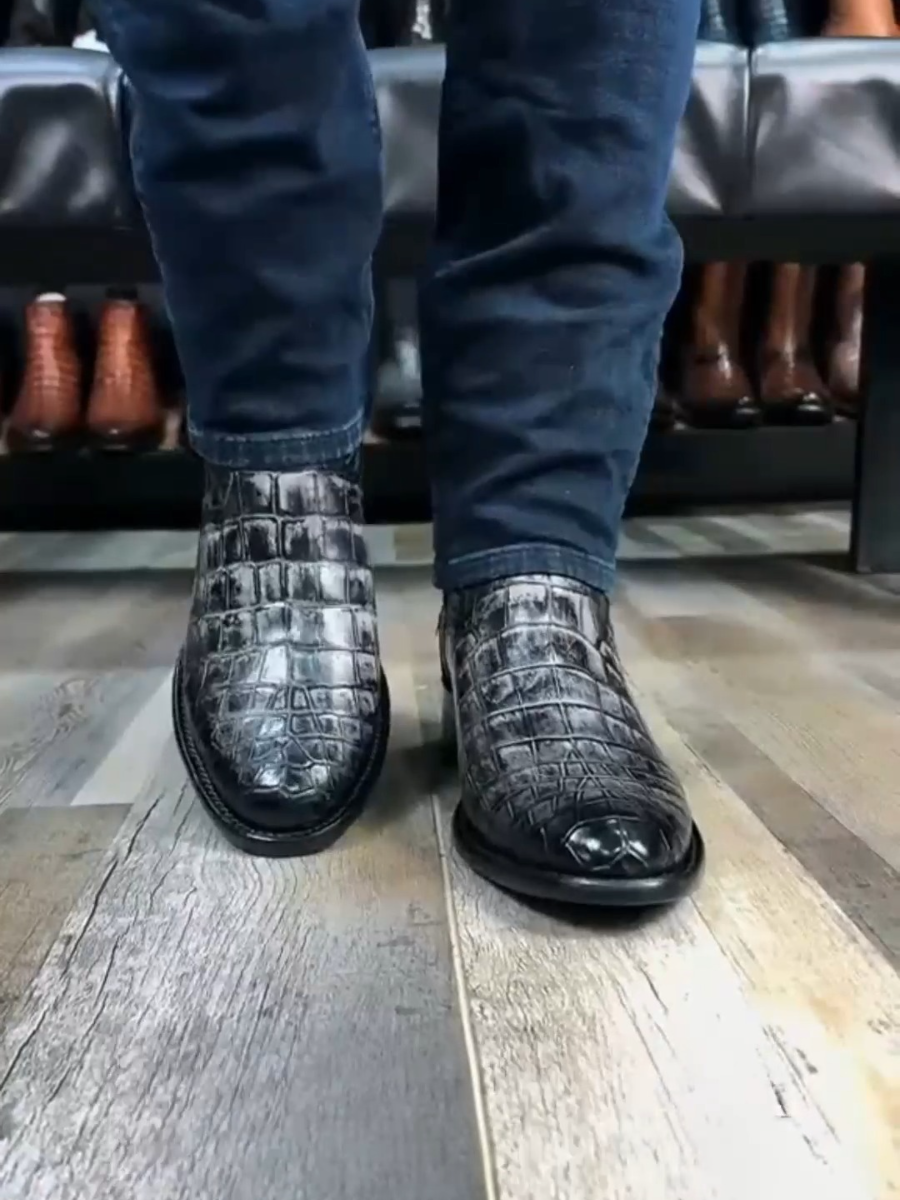 Emma Full Crocodile Boots Oval