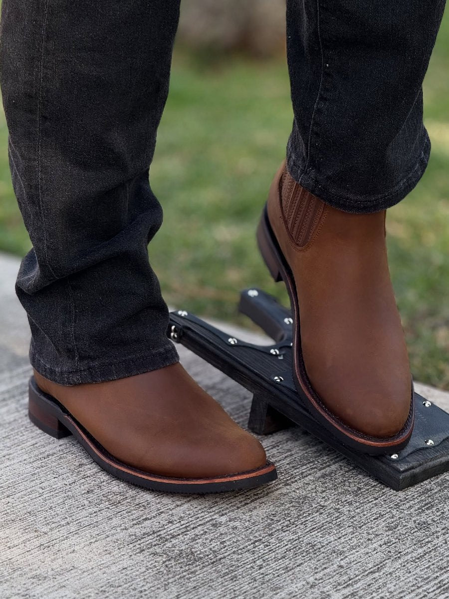 (⏰New Arrivals Promotion $20 OFF) Brown Cowhide Oval Boots