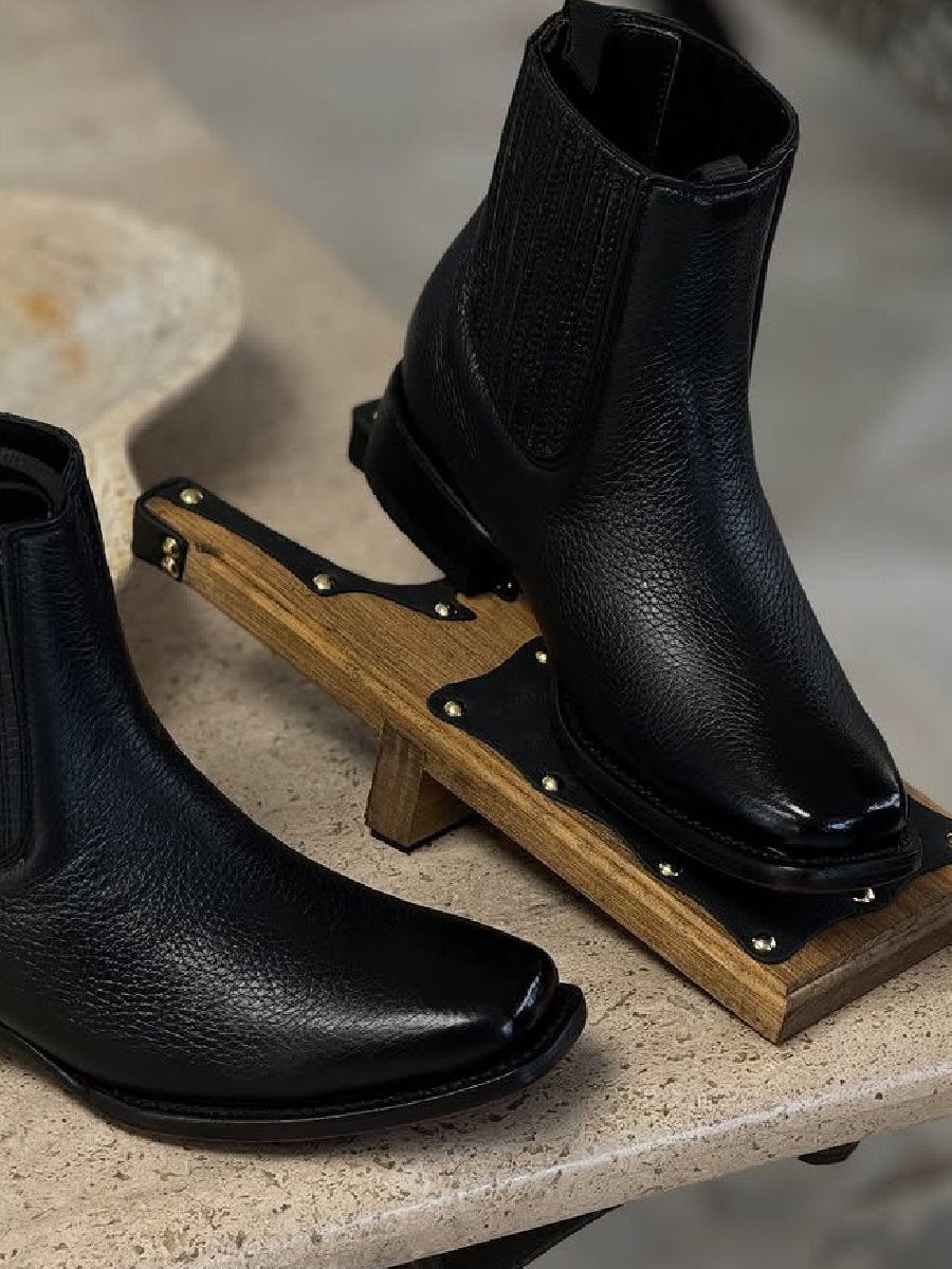 (⏰New Arrivals Promotion $20 OFF)Handcrafted Deerskin Black Half Boots