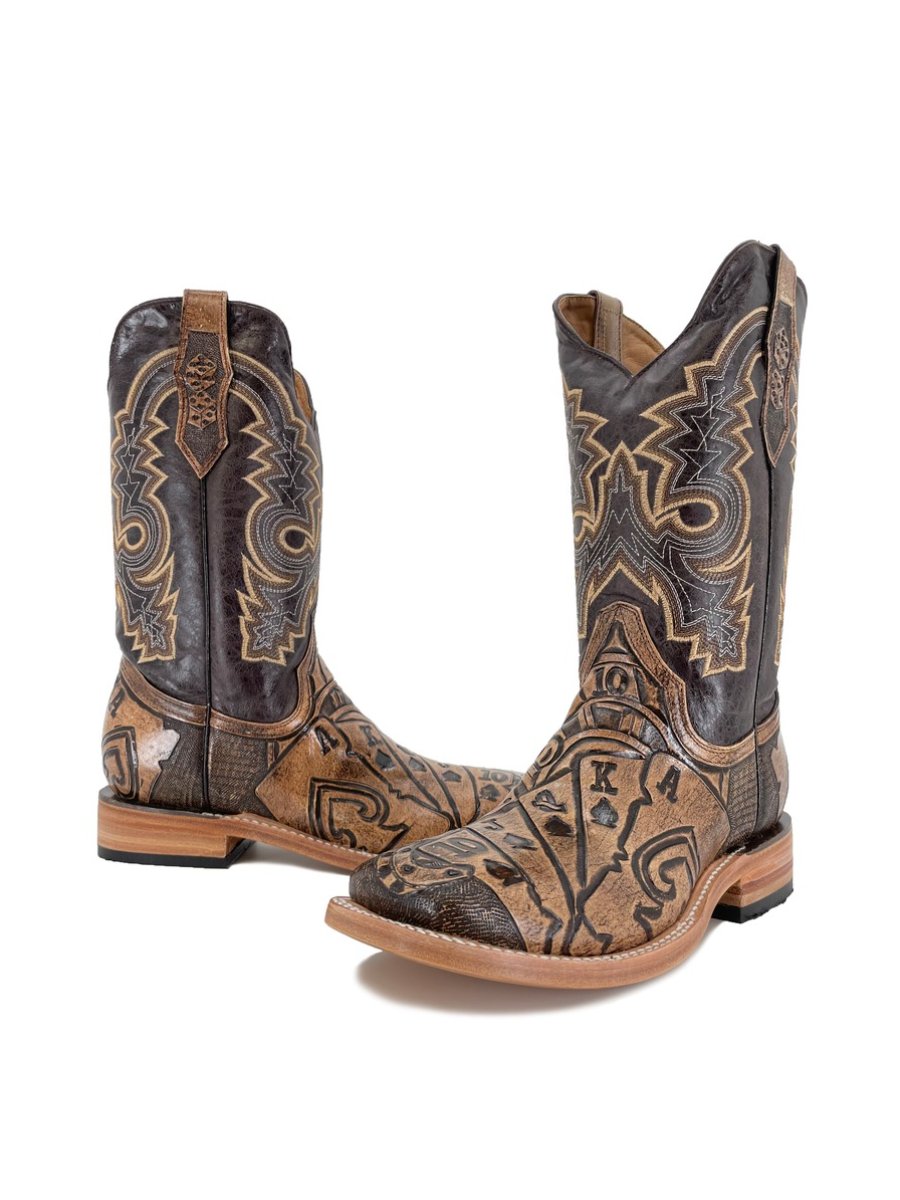 Royal Flush Hand Tooled Rustic Boots