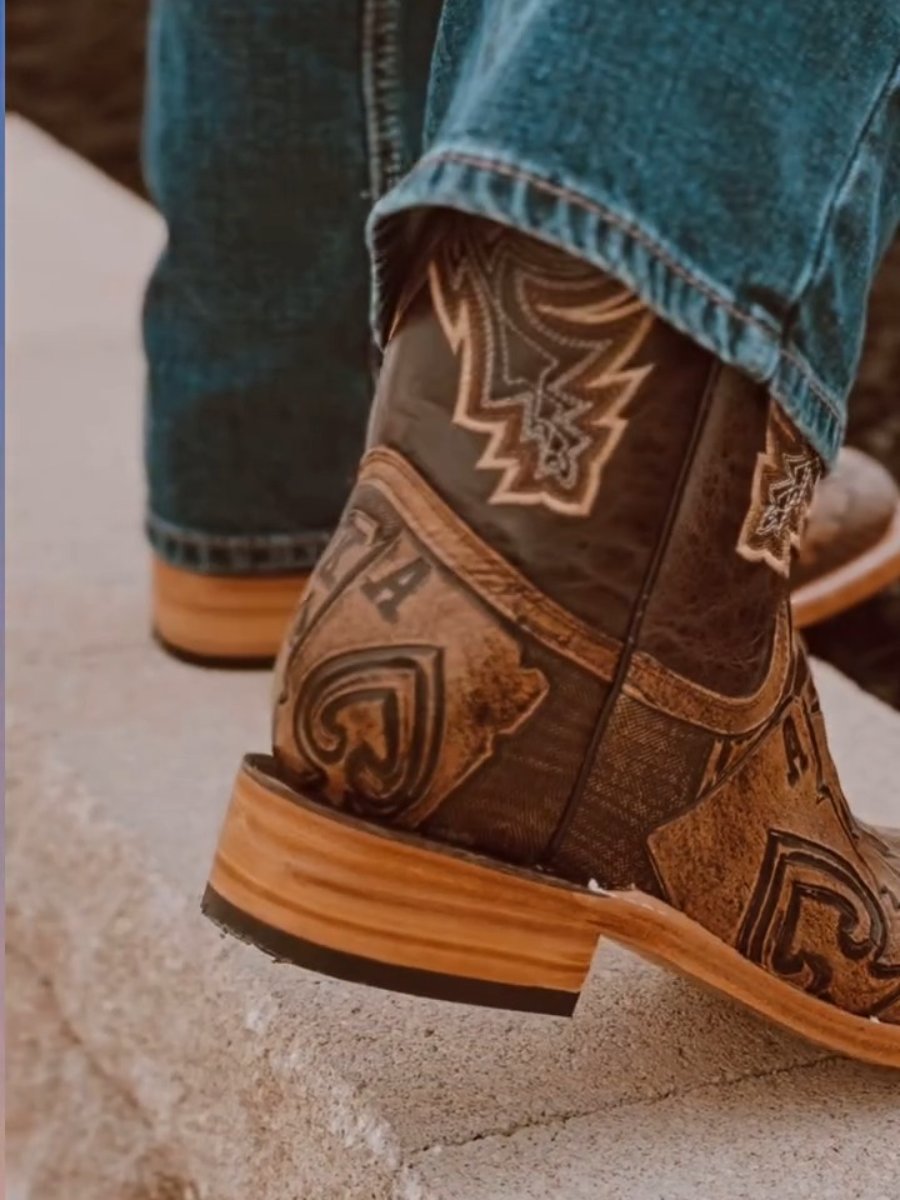 Royal Flush Hand Tooled Rustic Boots