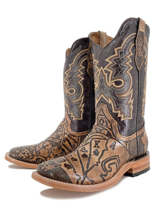 Royal Flush Hand Tooled Rustic Boots