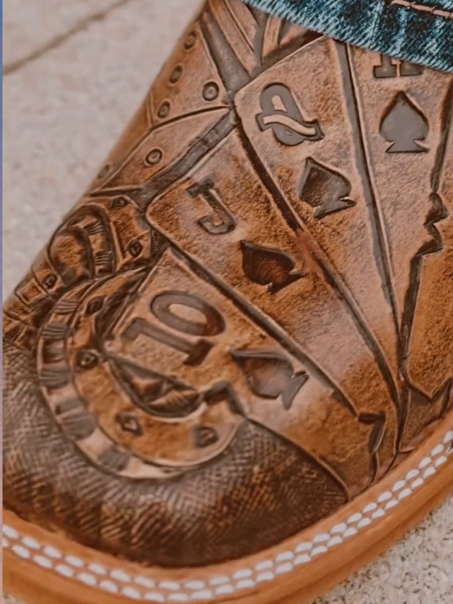 Royal Flush Hand Tooled Rustic Boots